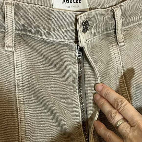AGOLDE Anthropologie 31/12 Cooper Cargo Jeans high rise straight organic cotton - Picture 6 of 15